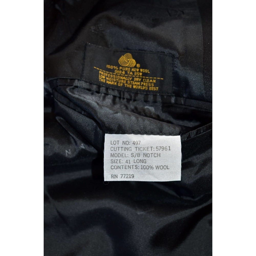B0 Auth PIERRE BALMAIN Black Wool Tuxedo Single Button Blazer Size 41 Long - Picture 6 of 7
